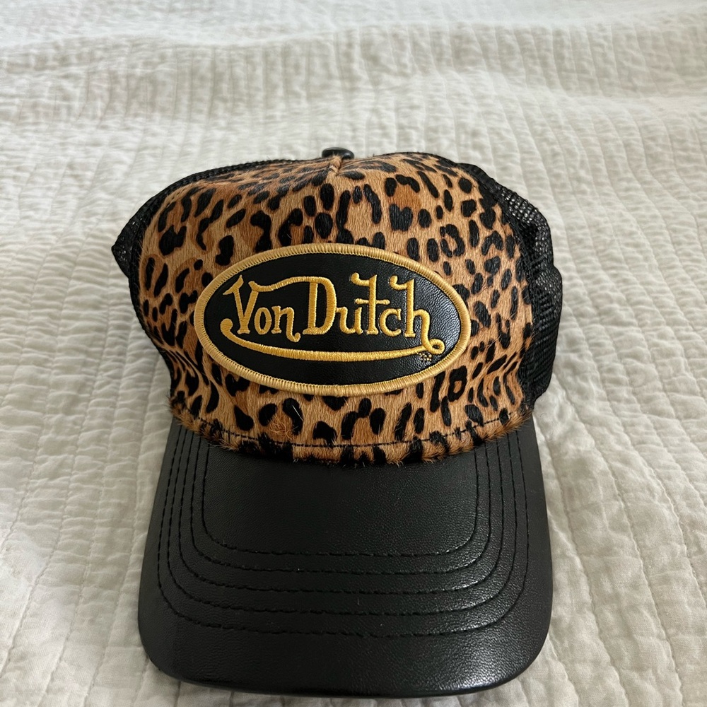 Von Dutch Leopard Print Trucker Hat